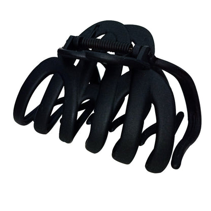 Matte Octopus Hair Claw Clips - 3.94" Large Non-Slip Neutral Hair Barrettes for Thick Hair (4-Pack, Matte Black, Brown, Beige & Cream)